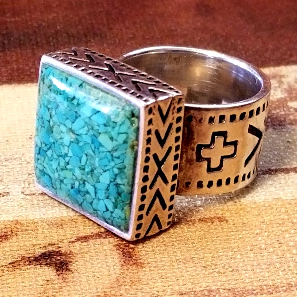 Silpada Turquoise Inlay Square Statement Ring